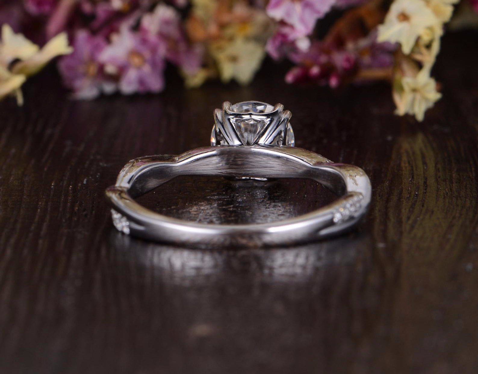 Round Twisted Pave Lab Grown Diamond Engagement Ring