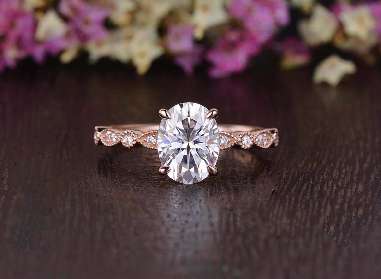 Oval Pave Lab Grown Diamond Engagement Ring