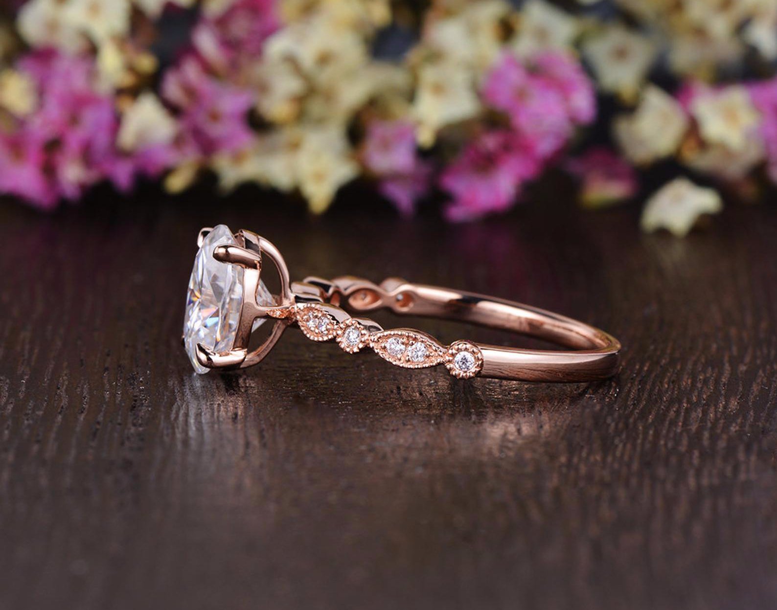 Oval Pave Lab Grown Diamond Engagement Ring