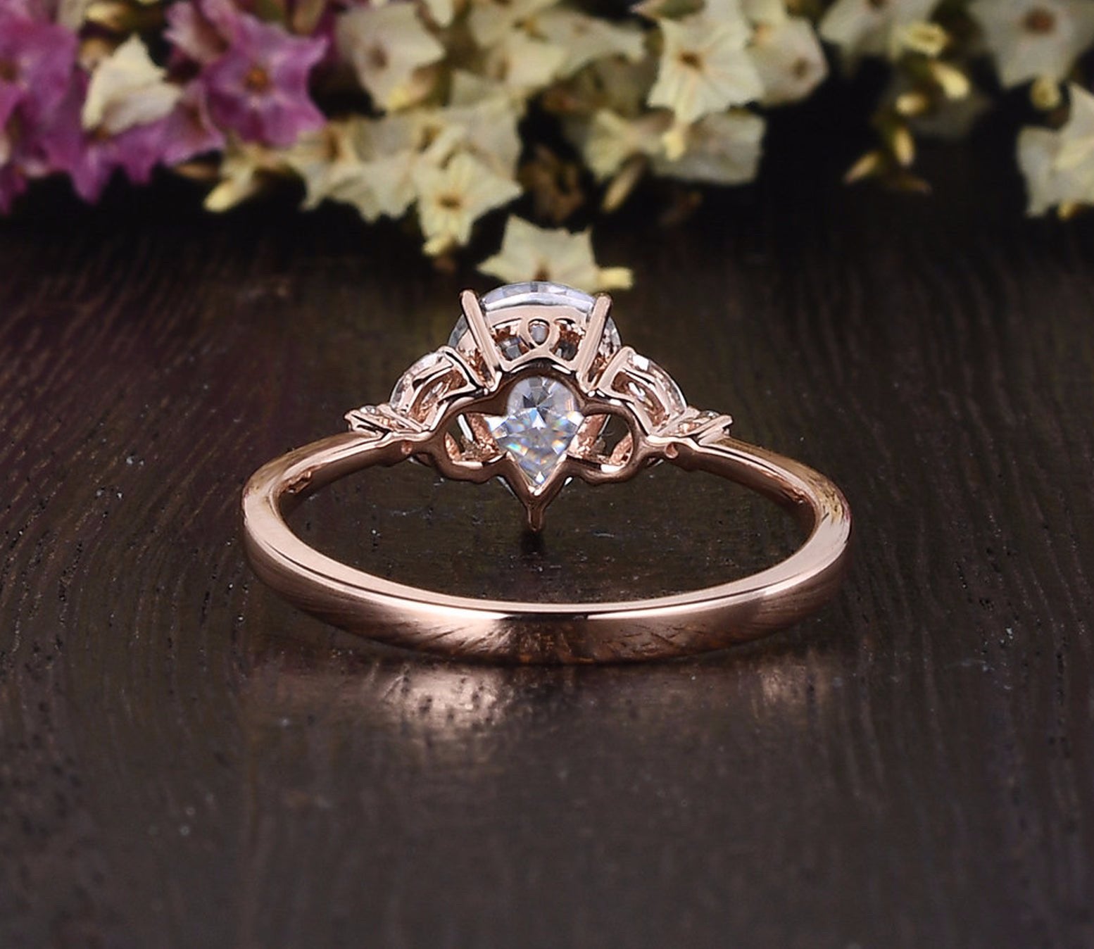Pear Cluster Lab Grown Diamond Engagement Ring