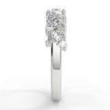 0.66 TCW Round & Pear Moissanite Cluster Style Wedding Band - farrellouise