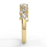 0.66 TCW Round & Pear Moissanite Cluster Style Wedding Band - farrellouise