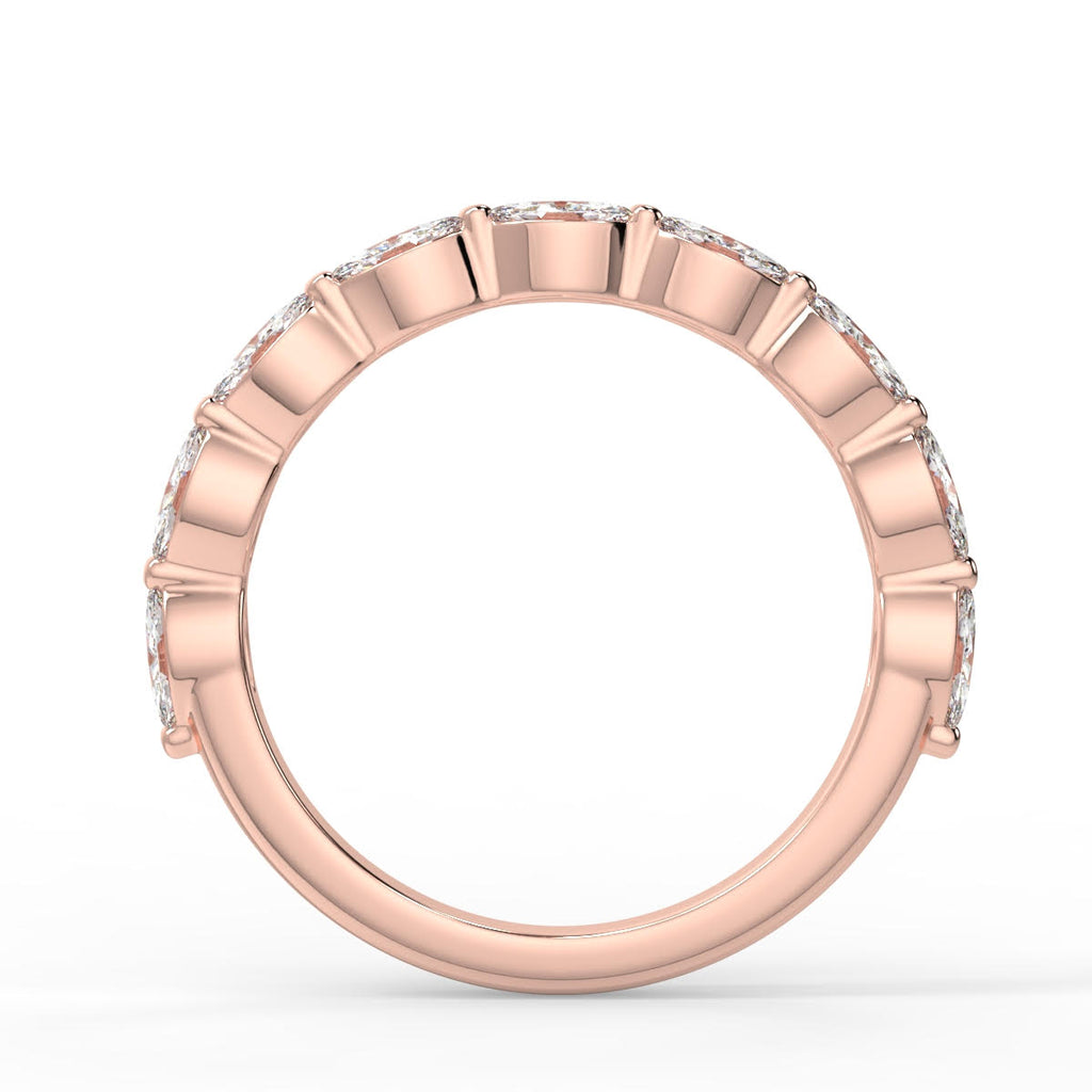 Bubble Prong Setting Wedding Band Featuring 0.47 TCW Marquise  Moissanite 9