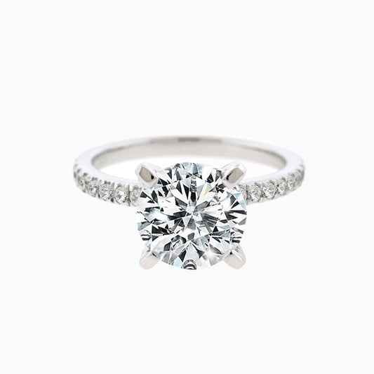 1.50 CT Round Shaped Moissanite Pave Setting Engagement Ring 1