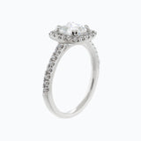 1.50 CT Asscher Shaped Moissanite Halo & Pave Engagement Ring