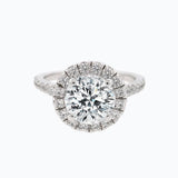 1.50 CT Round Shaped Moissanite Halo & Pave Engagement Ring