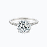2.0 CT Round Shaped Moissanite Hidden Halo Engagement Ring 1