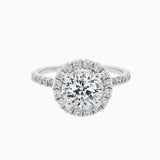 1.0 CT Round Shaped Moissanite Halo & Pave Engagement Ring