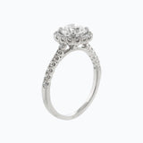 1.0 CT Round Shaped Moissanite Halo & Pave Engagement Ring