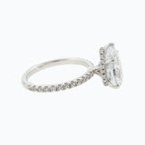 3.0 CT Pear Shaped Moissanite Hidden Halo & Pave Engagement Ring
