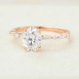 Pave Engagement Ring Featuring 1.33 CT Oval Moissanite 4
