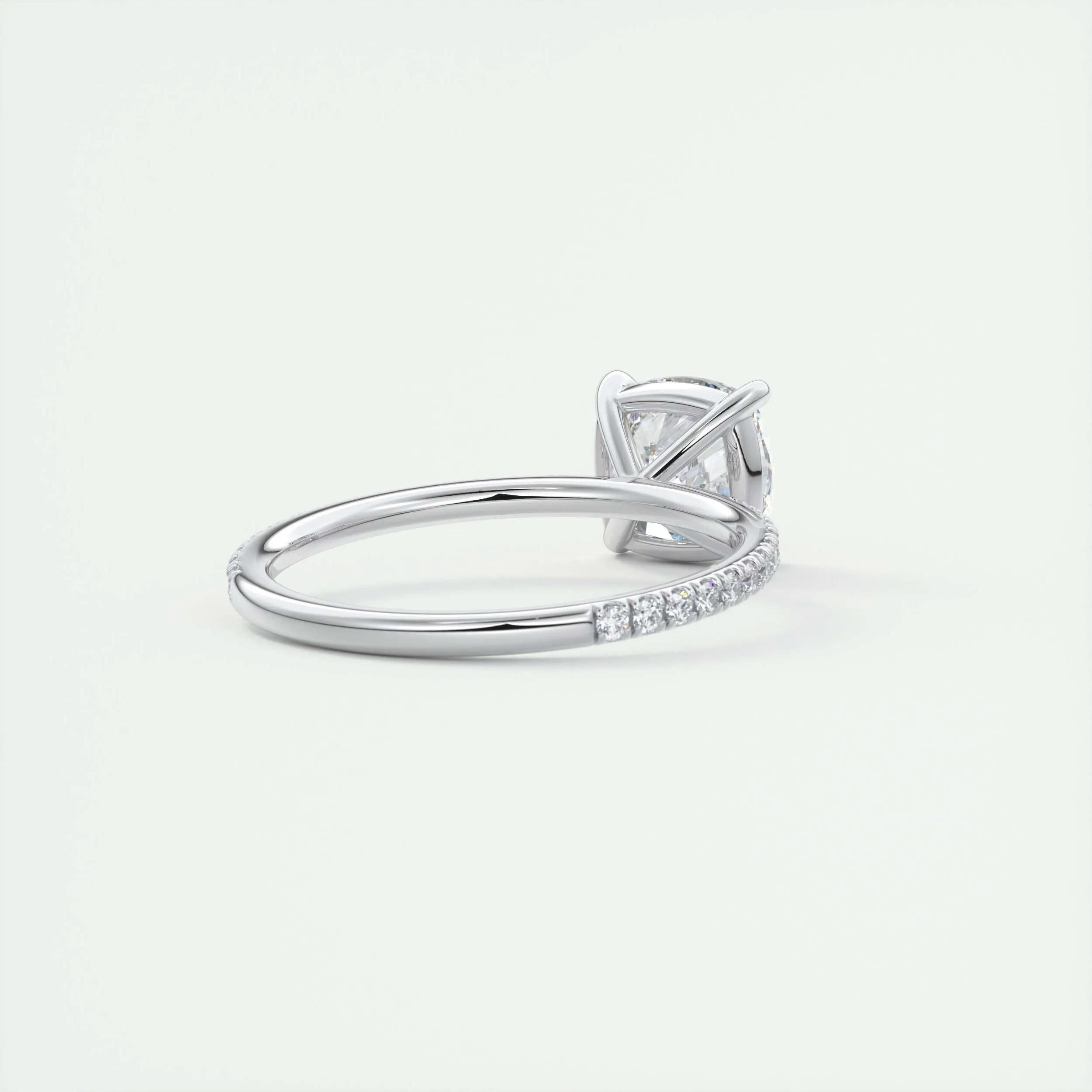Pave Engagement Ring Featuring 2.15 CT Cushion Moissanite 3