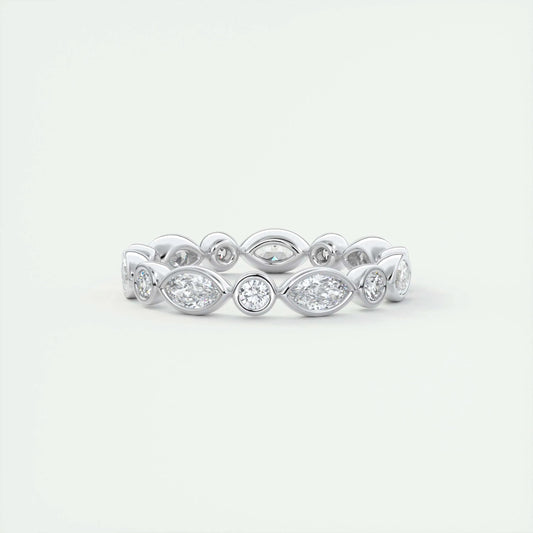 Eternity Wedding Band Featuring 0.98 TCW Marquise Round Moissanite 1