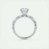 Pave Engagement Ring Featuring 2.0 CT Cushion Moissanite 7