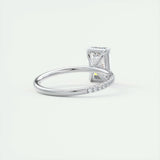 Pave Engagement Ring Featuring 1.91 CT Emerald Moissanite 3