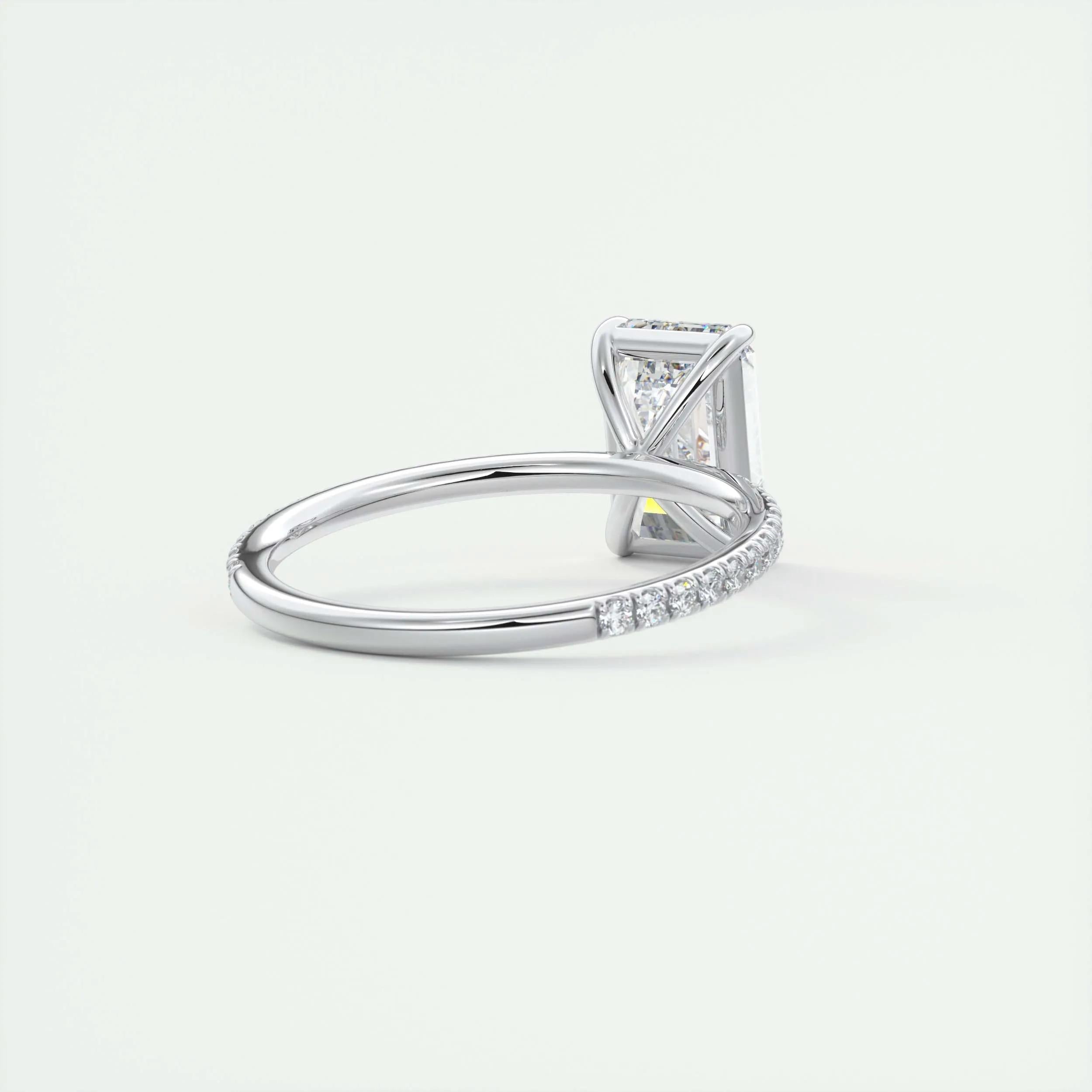 Pave Engagement Ring Featuring 1.91 CT Emerald Moissanite 3
