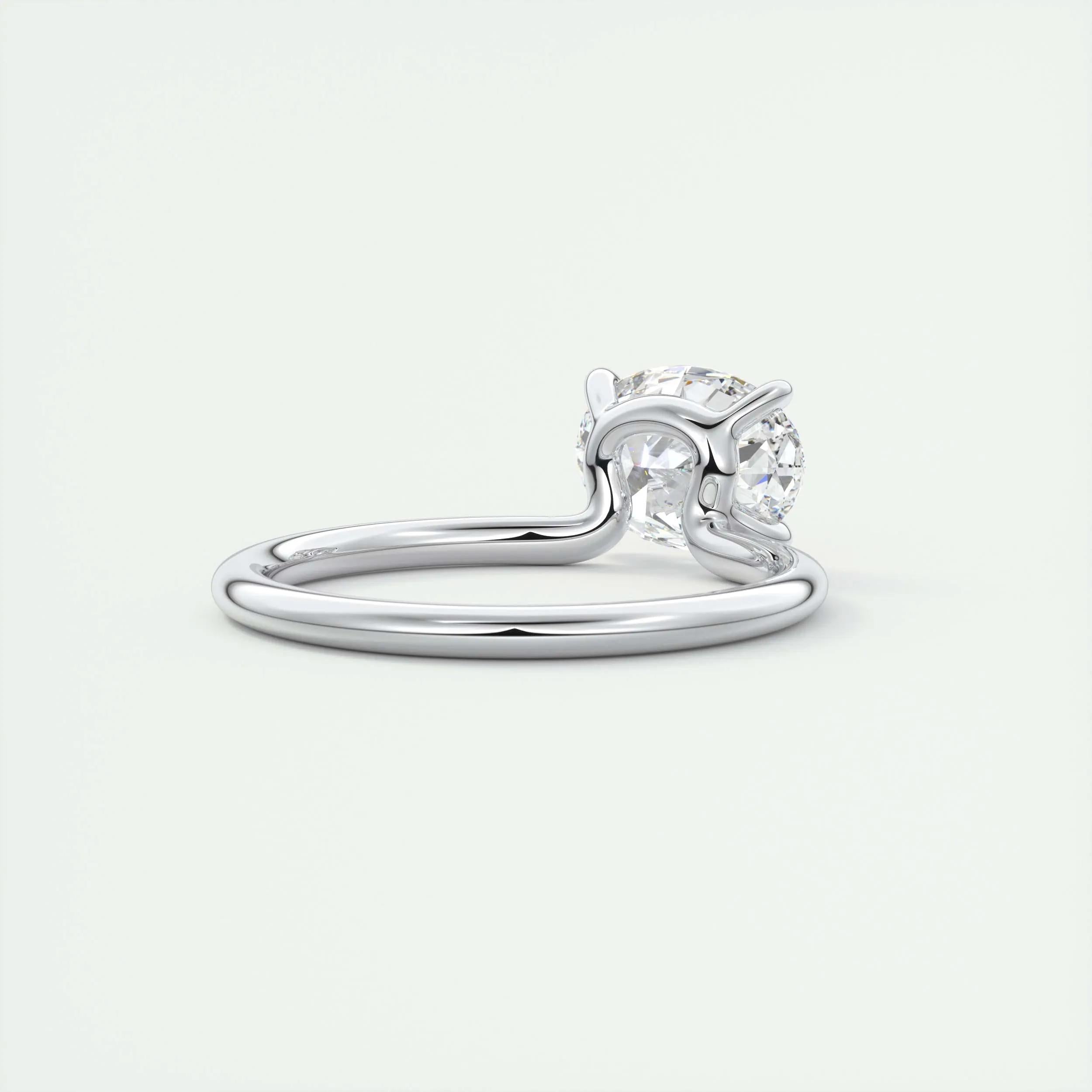 Solitaire Bezel Engagement Ring Featuring 1.91 CT Oval Moissanite 3
