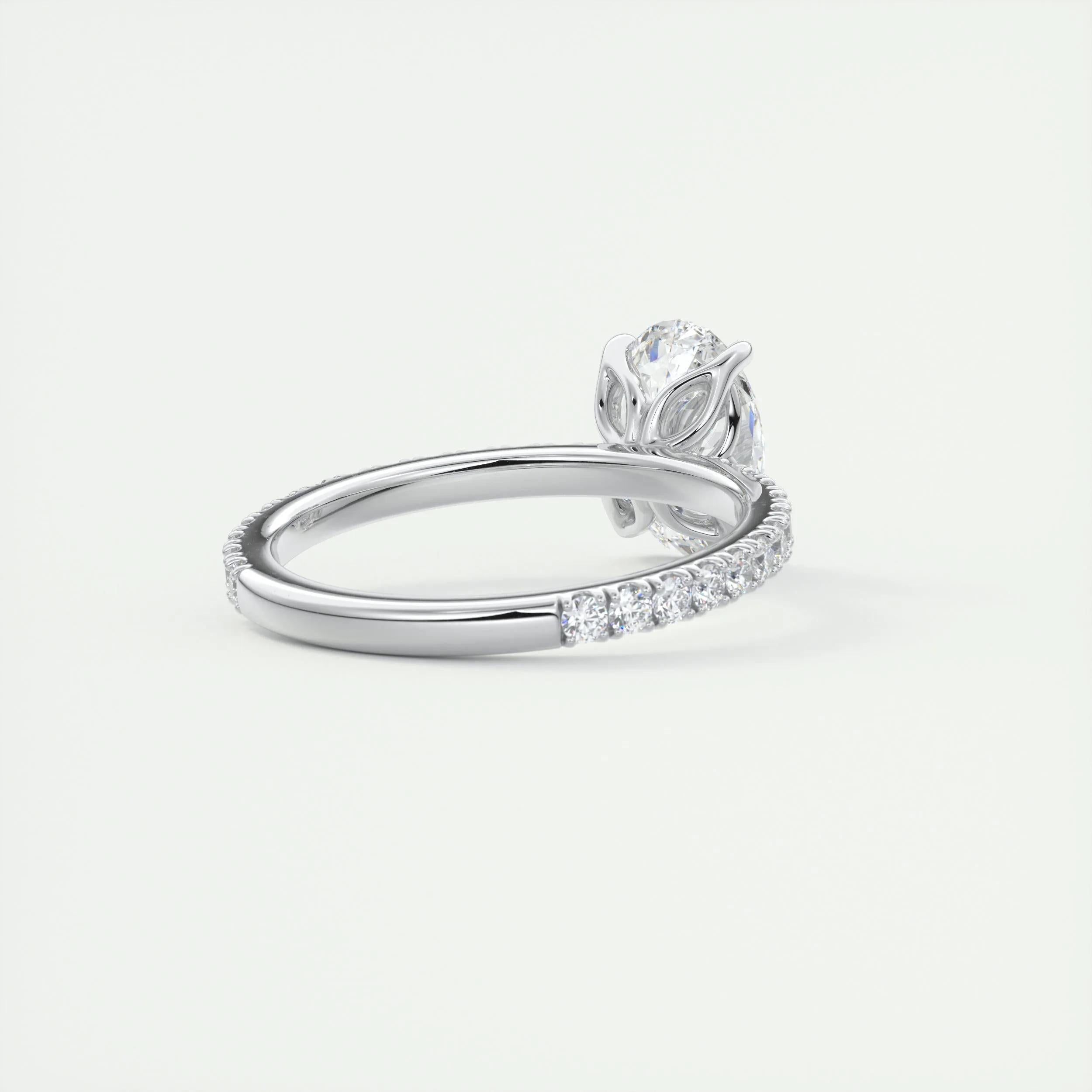 Pave Engagement Ring Featuring 1.91 CT Oval Moissanite 3