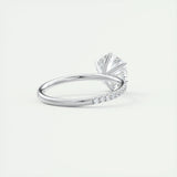 Pave Engagement Ring Featuring 2.0 CT Round Moissanite 3