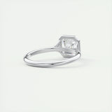 Solitaire Bezel Engagement Ring Featuring 2.03 CT Asscher Moissanite 3