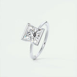 Solitaire Bezel Engagement Ring Featuring 2.08 CT Princess Moissanite 4