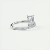 Pave Engagement Ring Featuring 2.0 CT Radiant Moissanite 4