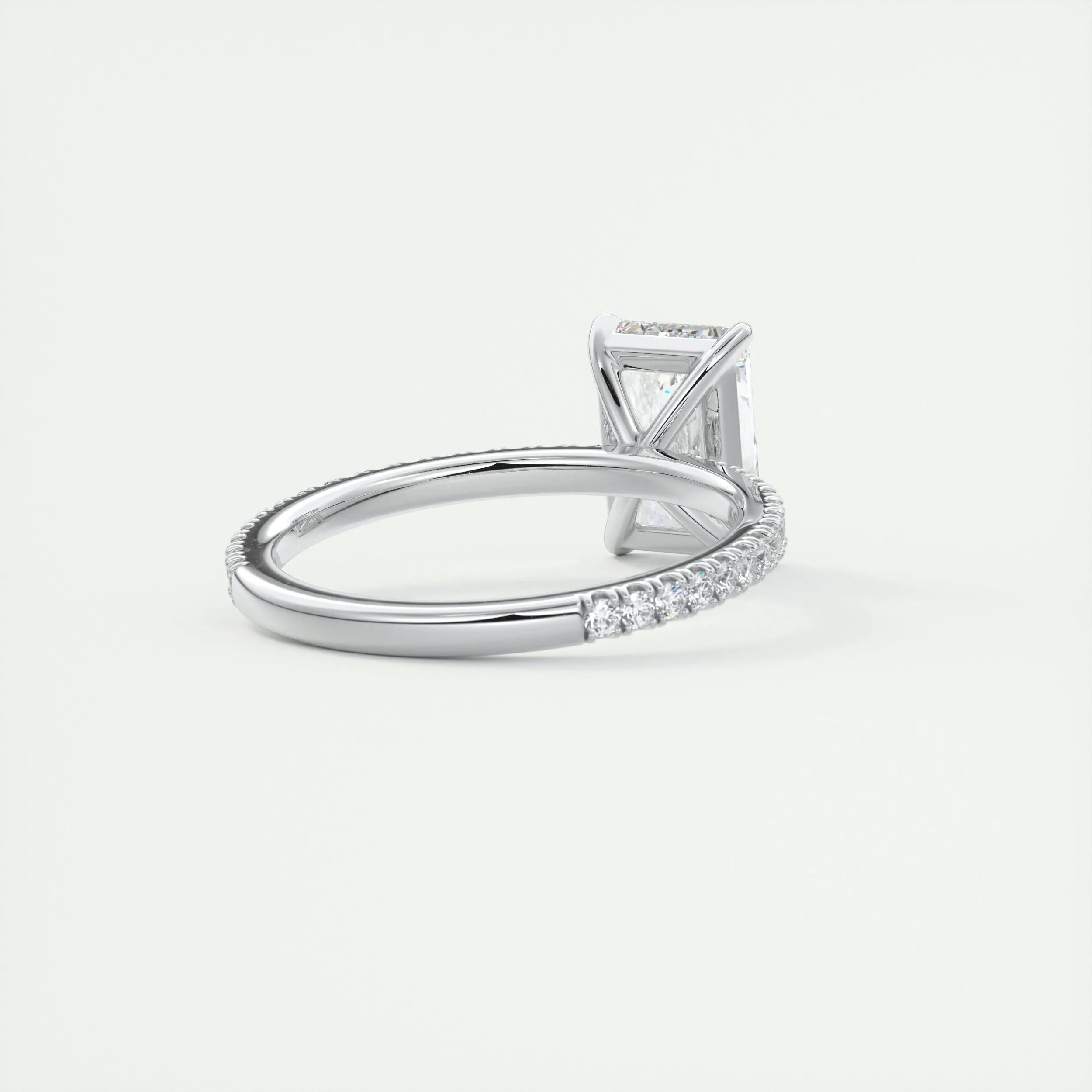 Pave Engagement Ring Featuring 2.0 CT Radiant Moissanite 4