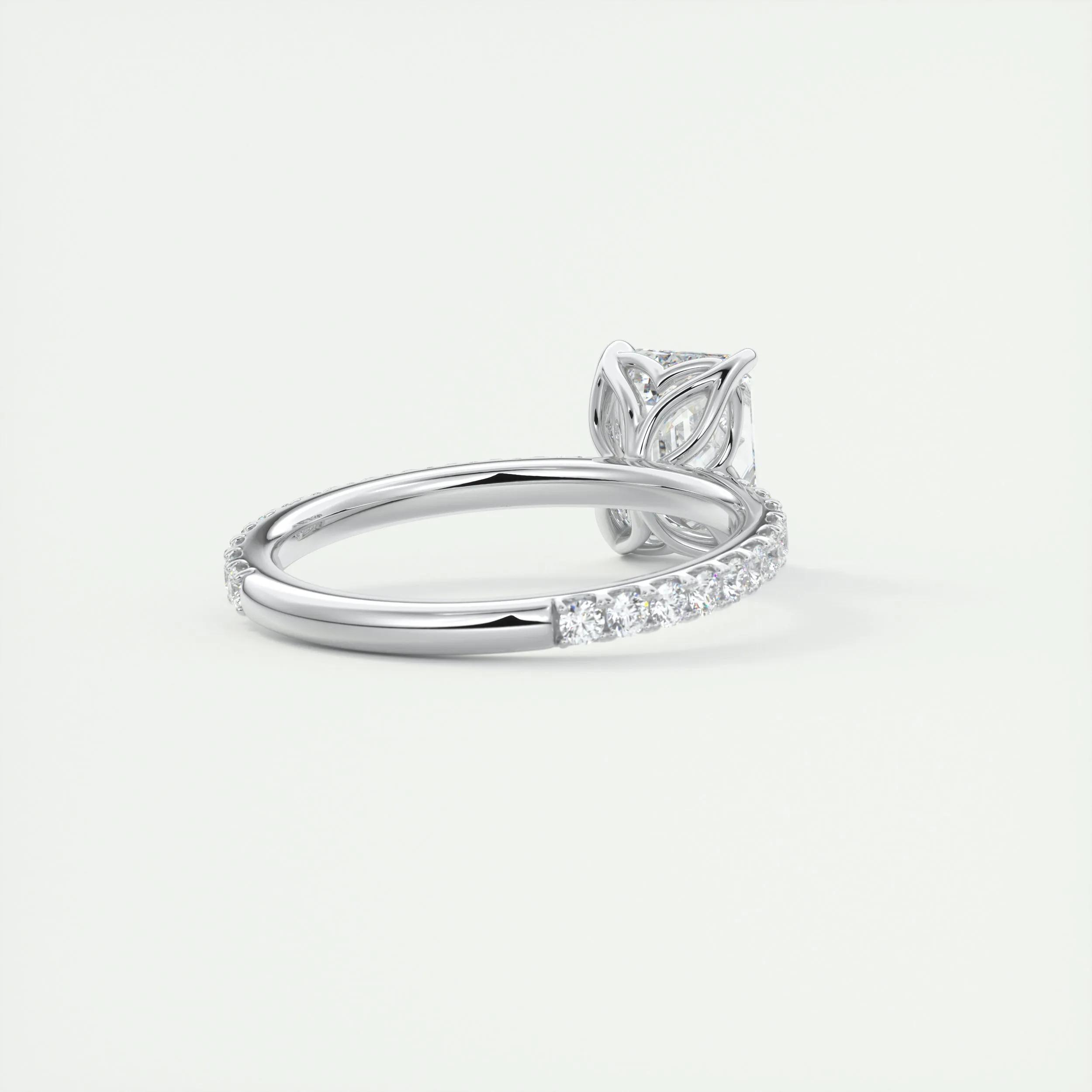 1.91 CT Emerald Shape Pave Moissanite Engagement Ring 3
