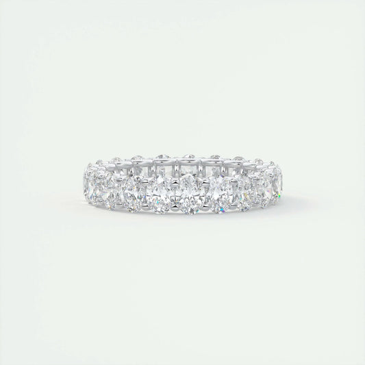 Eternity Prong Wedding Band Featuring 3.15 TCW Oval Moissanite 1