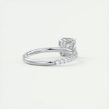 Pave Engagement Ring Featuring 2.03 CT Asscher Moissanite 3