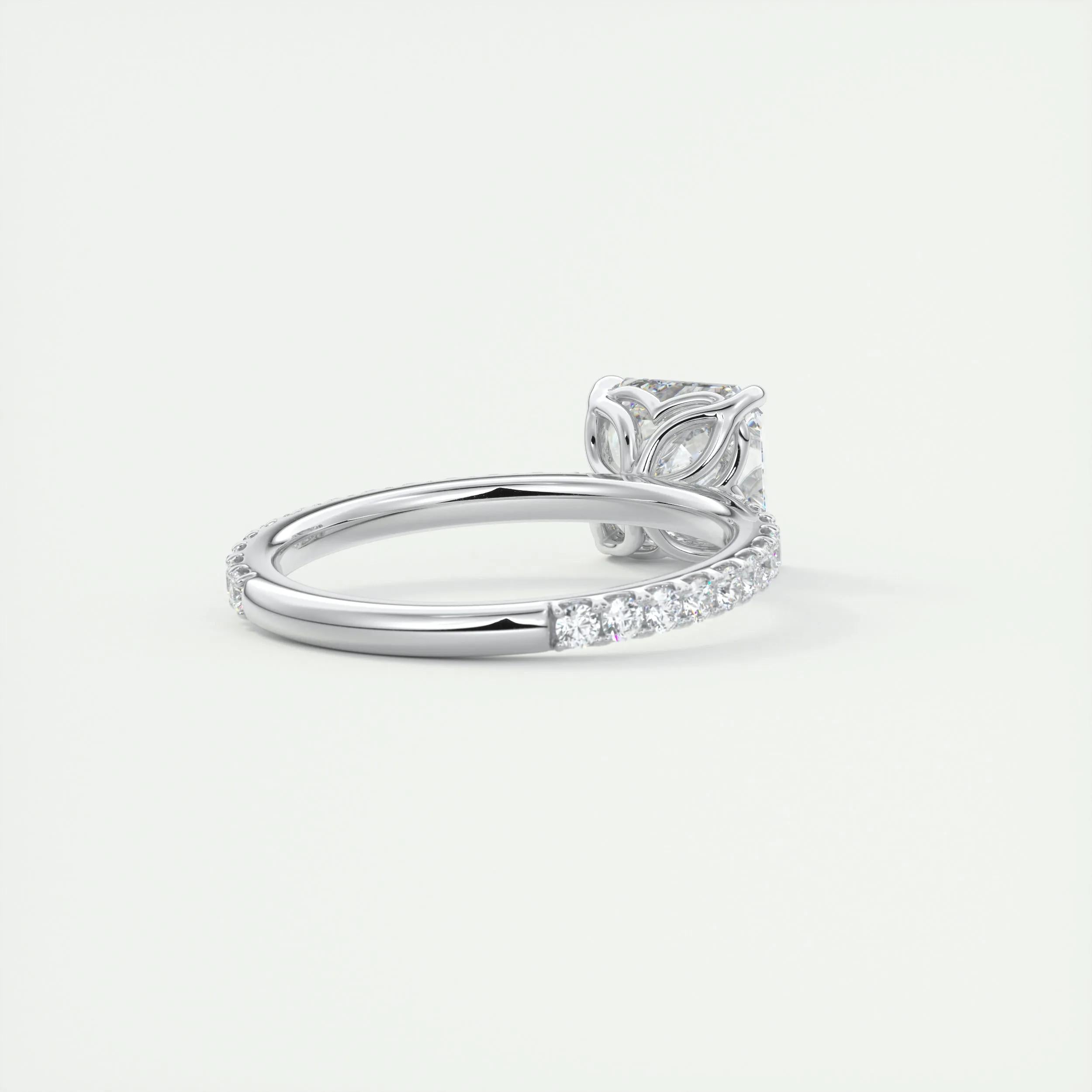 Pave Engagement Ring Featuring 2.03 CT Asscher Moissanite 3