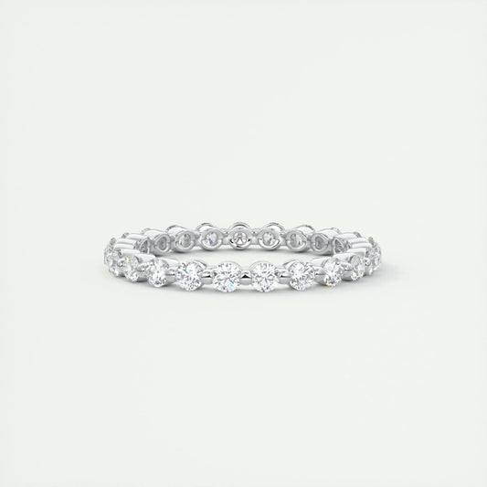 Bubble Prong Wedding Band Featuring 0.69 TCW Round Moissanite 1