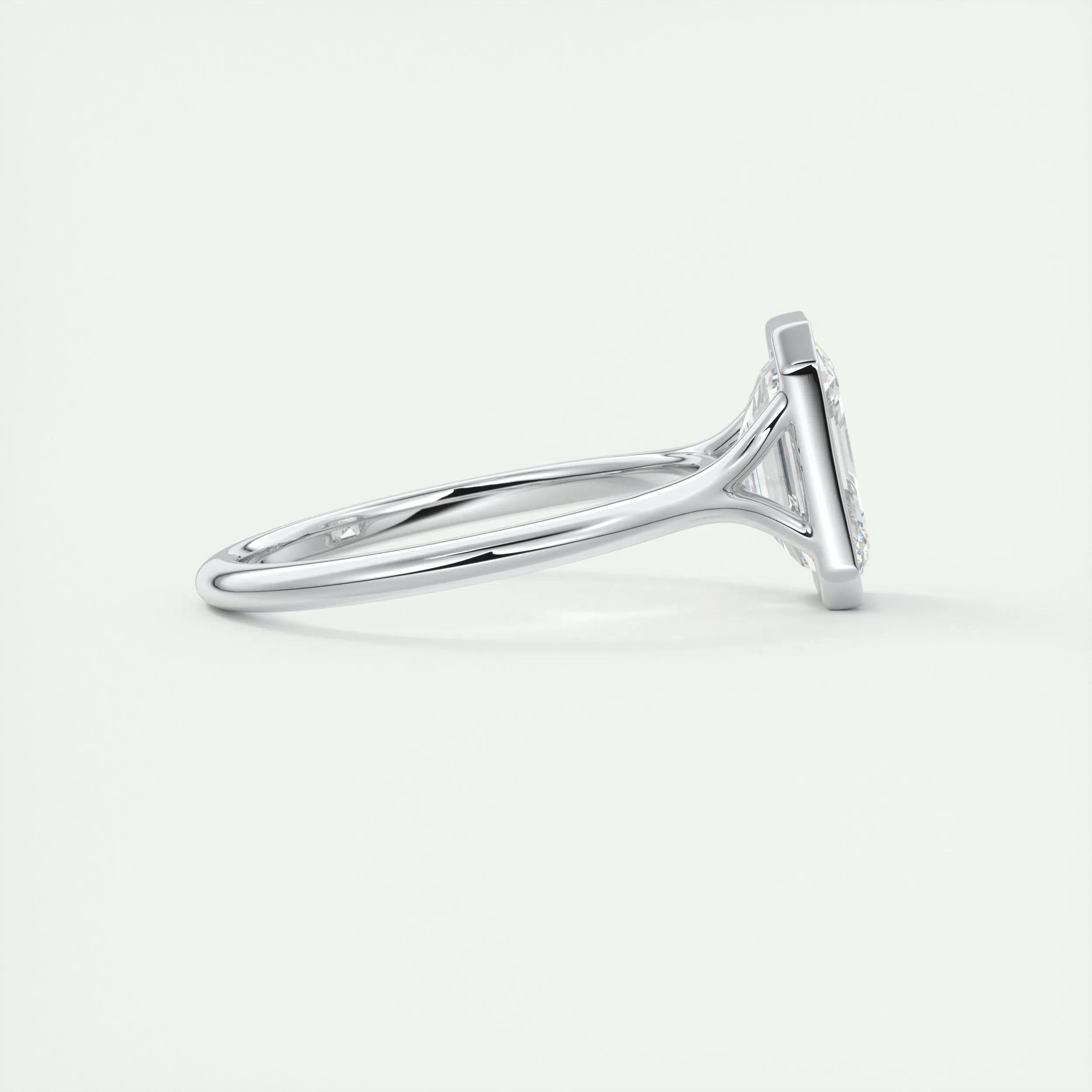 Solitaire Bezel Engagement Ring Featuring 2.03 CT Emerald Moissanite 2