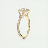 Halo Split Engagement Ring Featuring 2.0 CT Round Moissanite 11