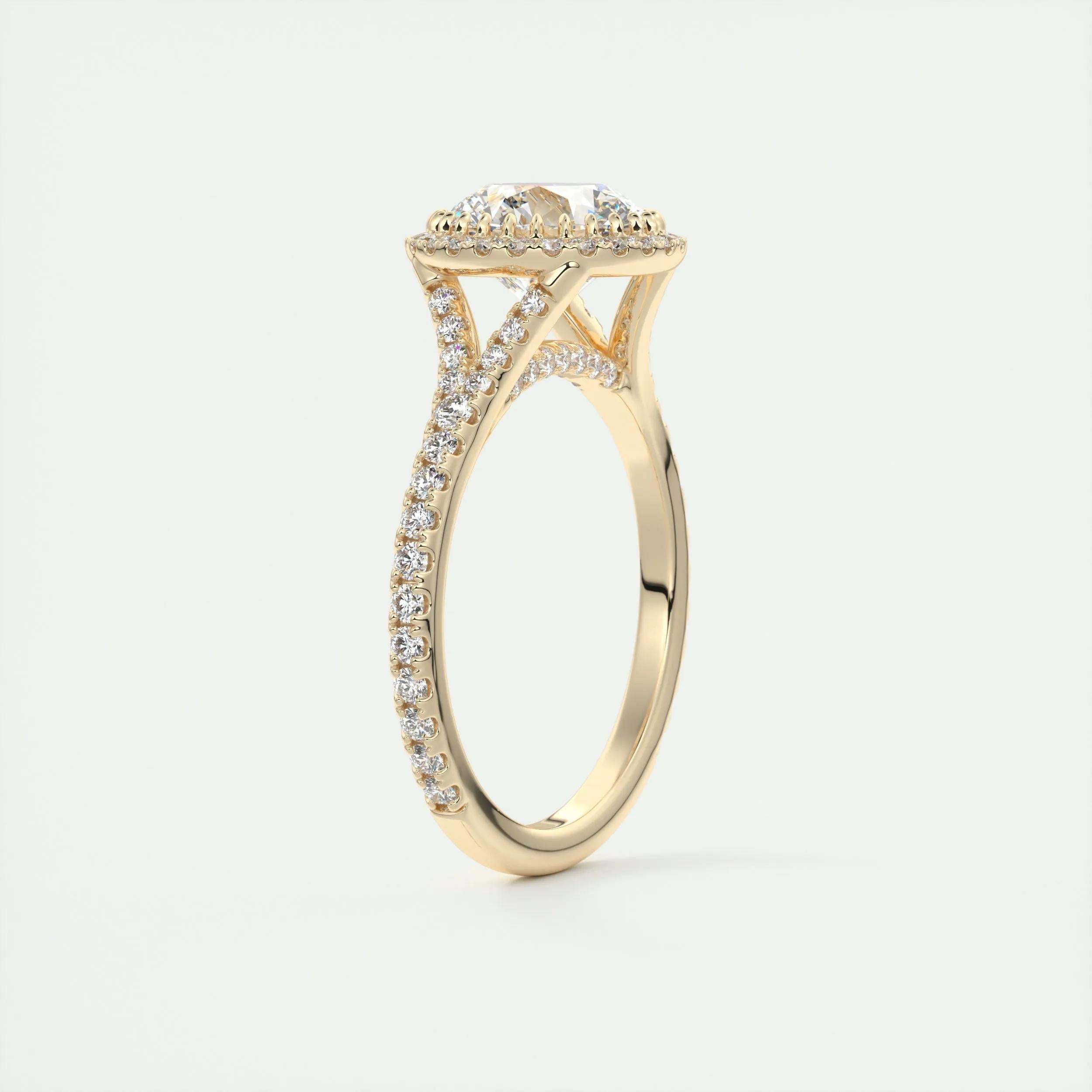Halo Split Engagement Ring Featuring 2.0 CT Round Moissanite 11