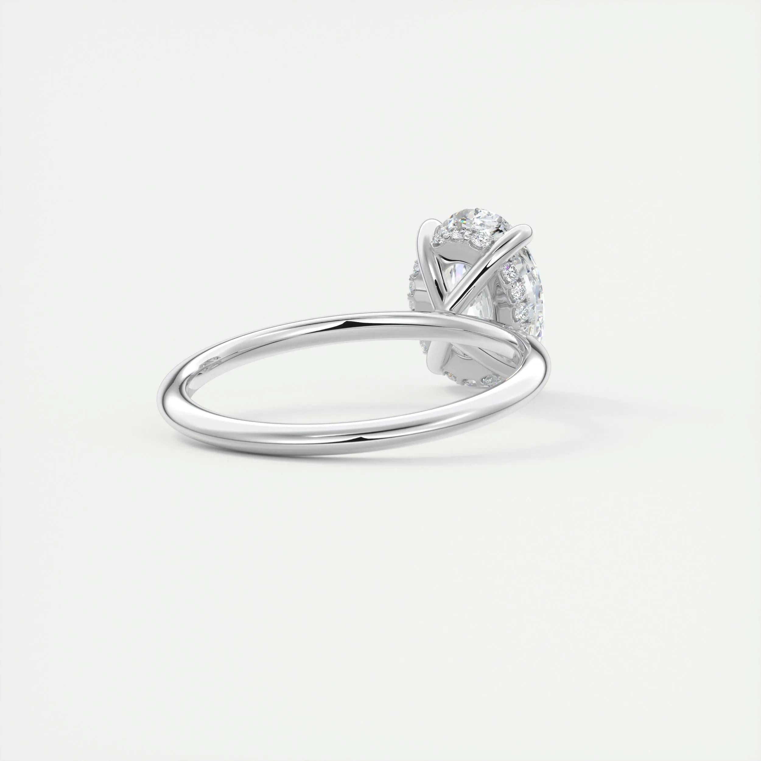 Hidden Halo Engagement Ring Featuring 1.91 CT Oval Moissanite 4