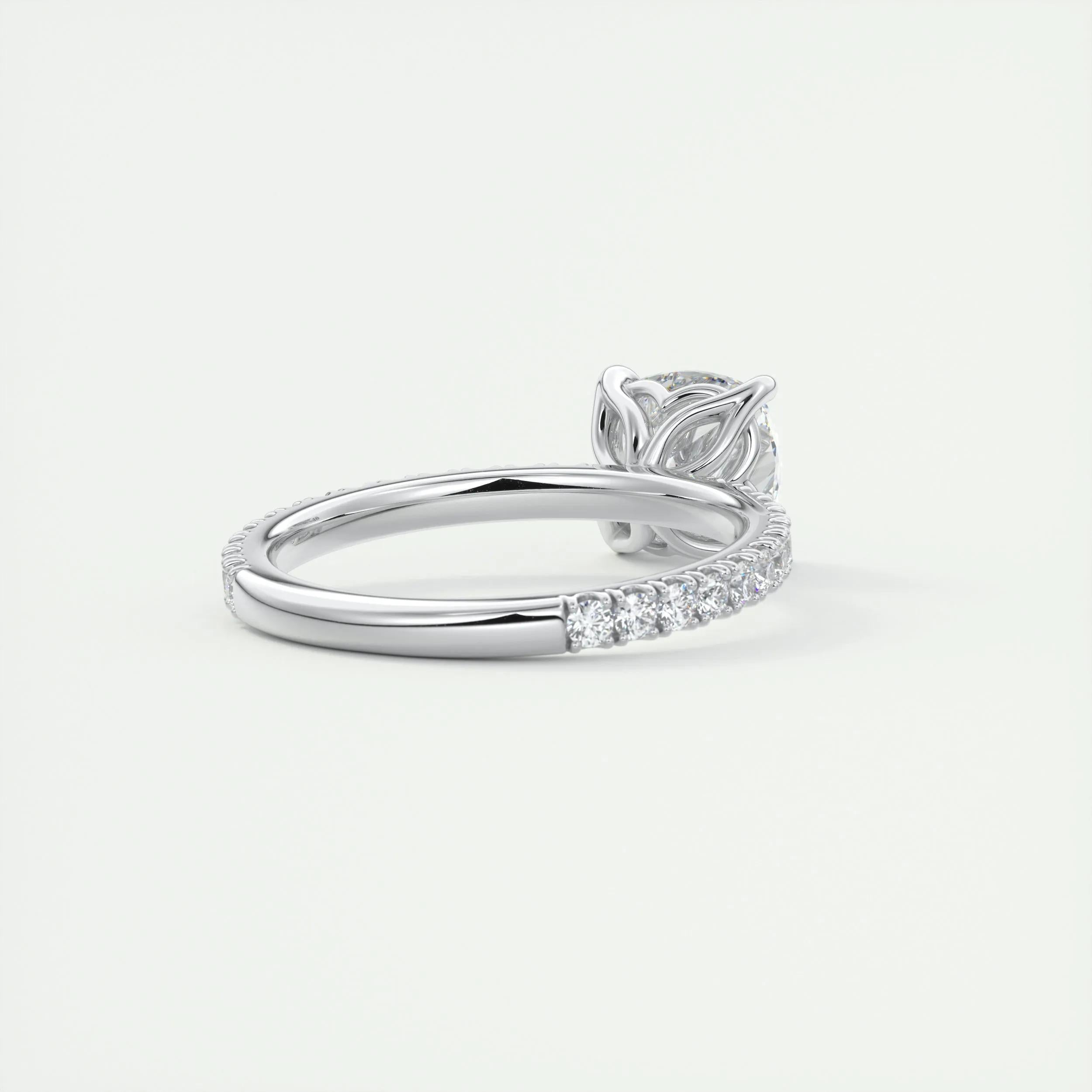 Pave Engagement Ring Featuring 2.15 CT Cushion Moissanite 3