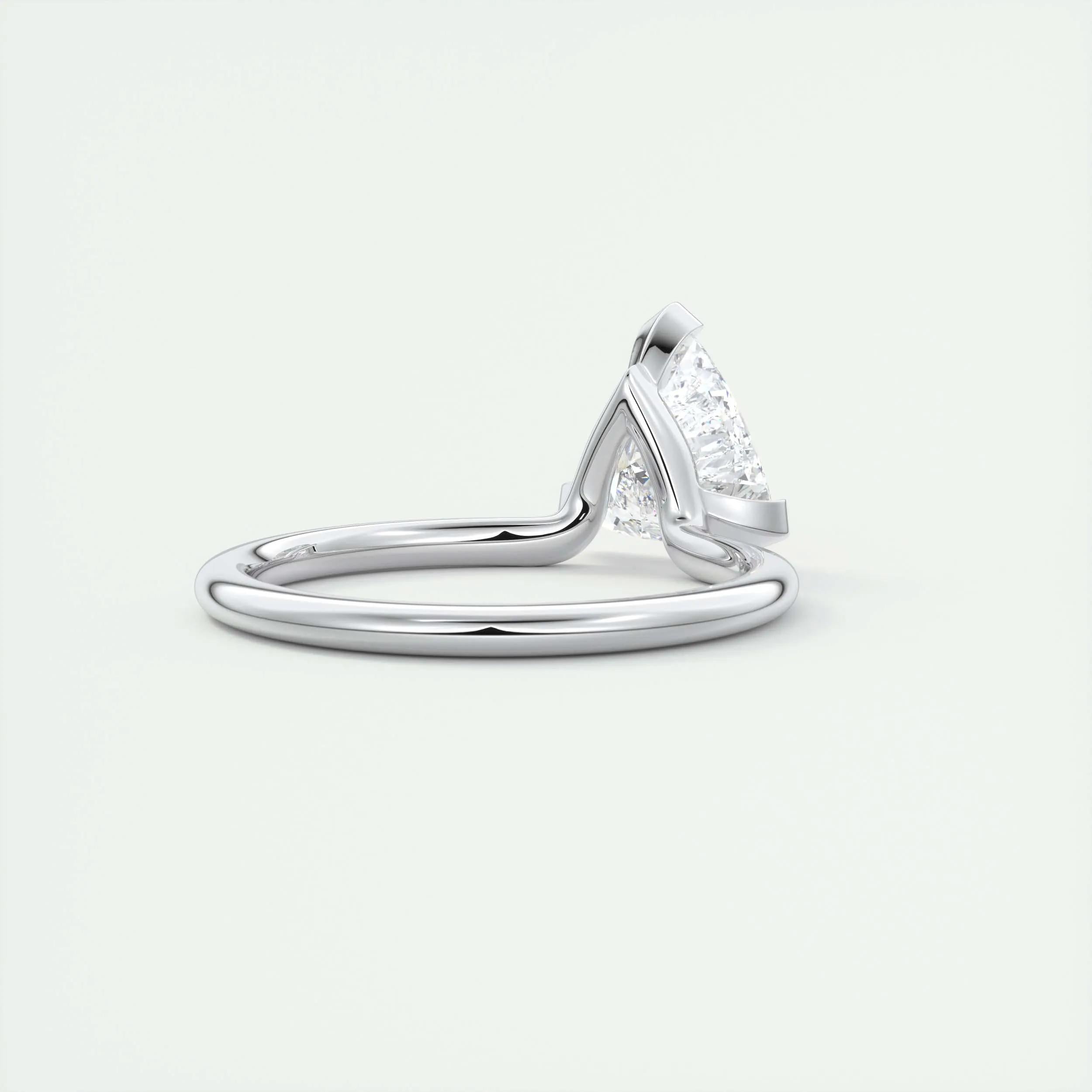 Solitaire Bezel Engagement Ring Featuring 1.44 CT Trillion Moissanite 3