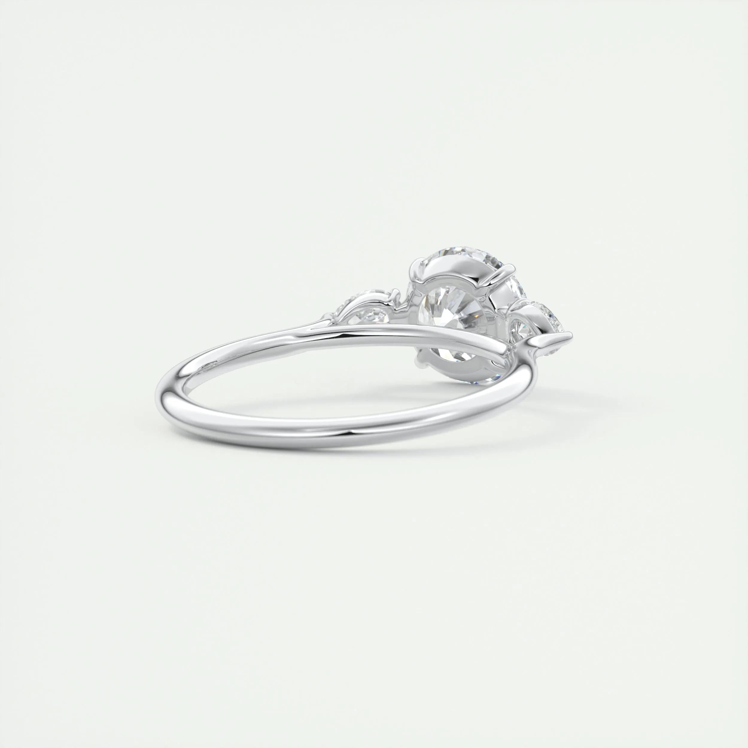 2.0 CT Round Cut Three Stone Moissanite Engagement Ring 4