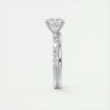 Pave Engagement Ring Featuring 2.0 CT Cushion Moissanite 5