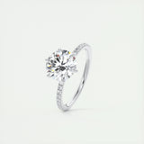 Pave Engagement Ring Featuring 2.0 CT Round Moissanite 4
