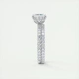 Pave Engagement Ring Featuring 2.03 CT Asscher Moissanite 7