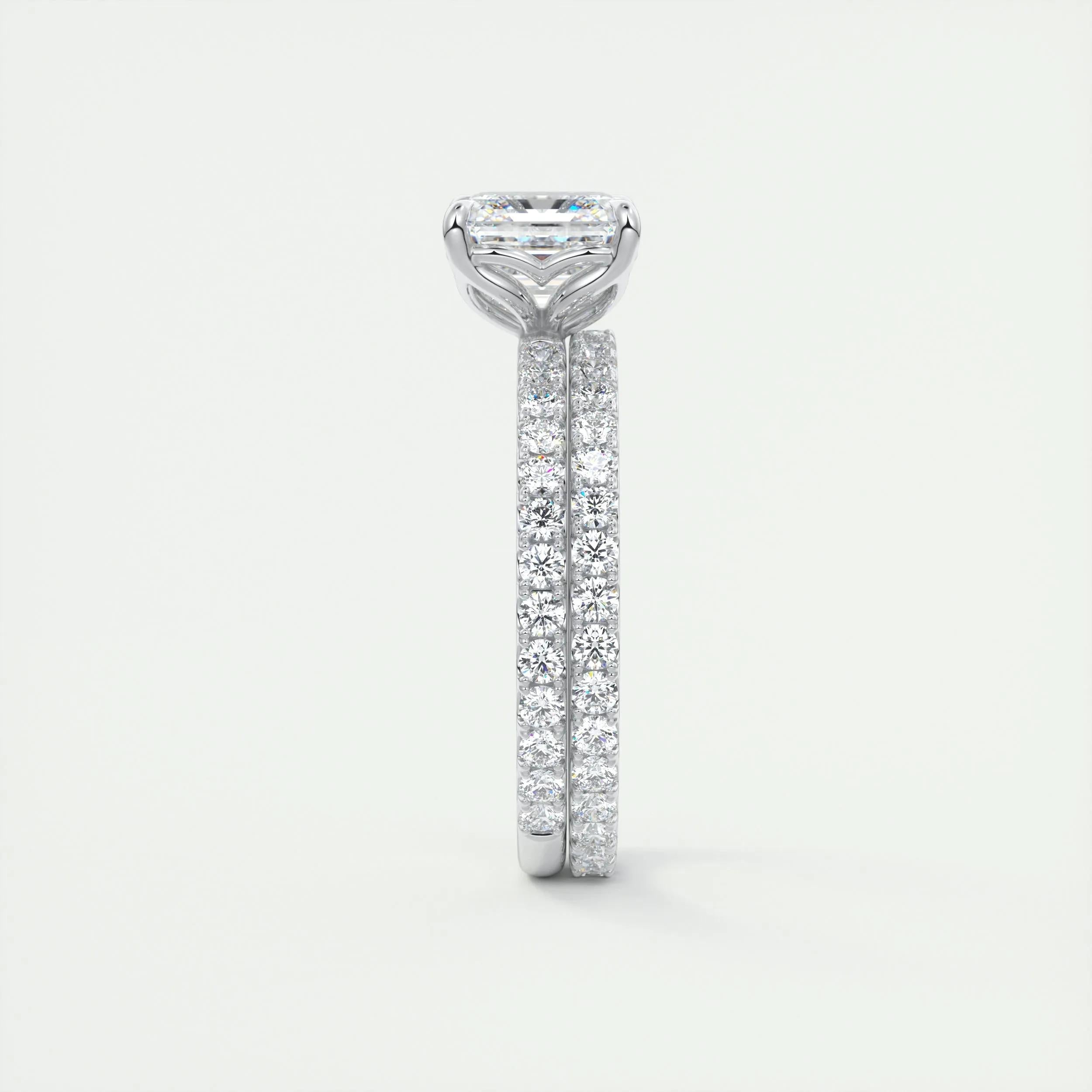 Pave Engagement Ring Featuring 2.03 CT Asscher Moissanite 7