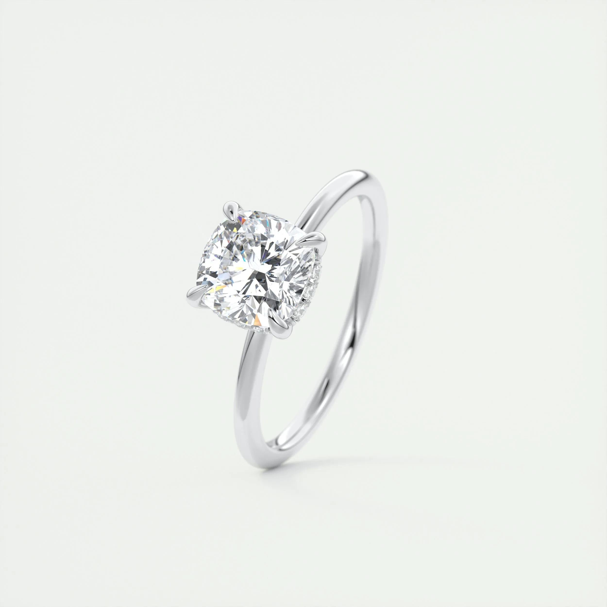 Hidden Halo Engagement Ring Featuring 2.15 CT Cushion Moissanite 4