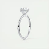 Hidden Halo Engagement Ring Featuring 1.91 CT Oval Moissanite 5