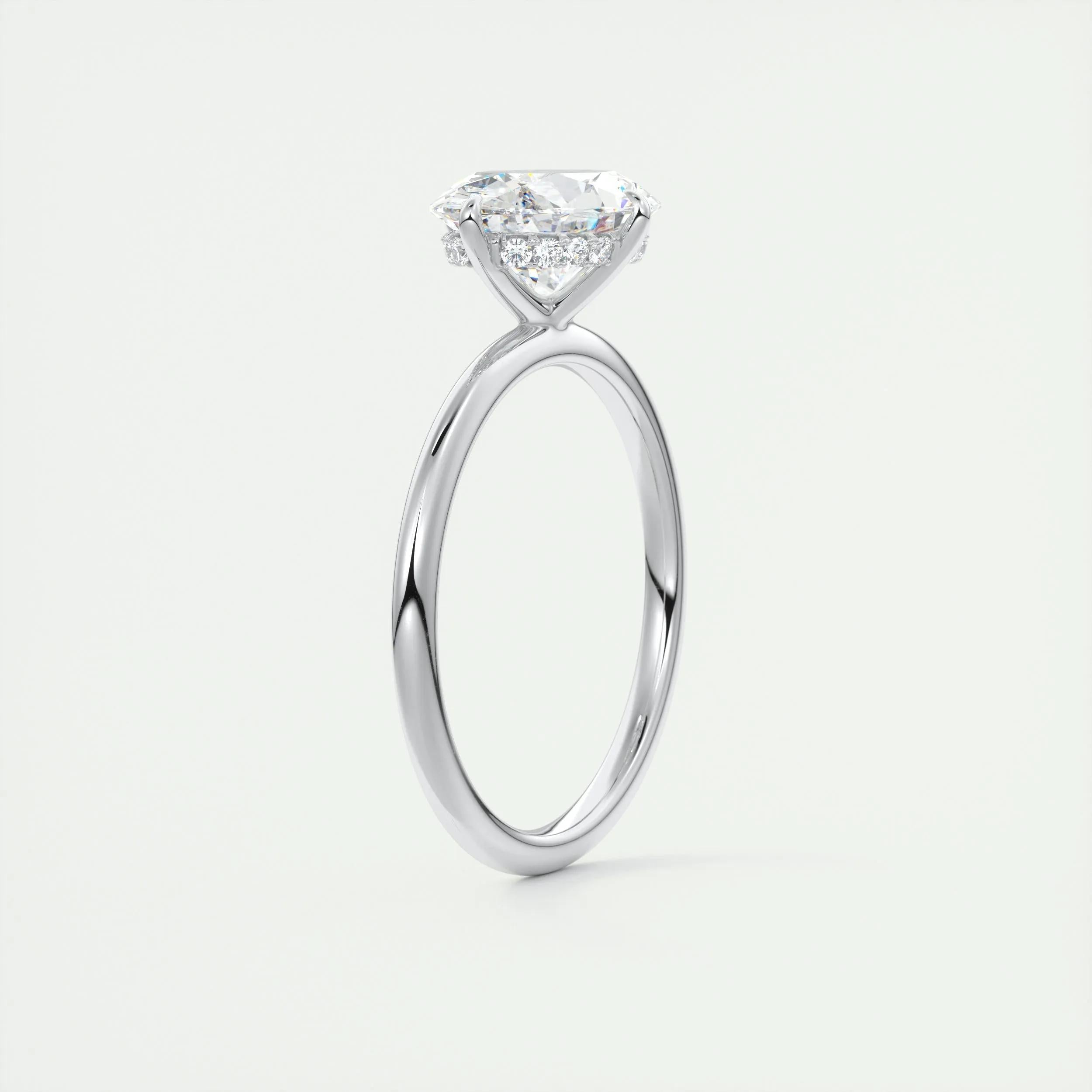 Hidden Halo Engagement Ring Featuring 1.91 CT Oval Moissanite 5