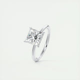 2.08 CT Princess Hidden Halo Moissanite Engagement Ring 4