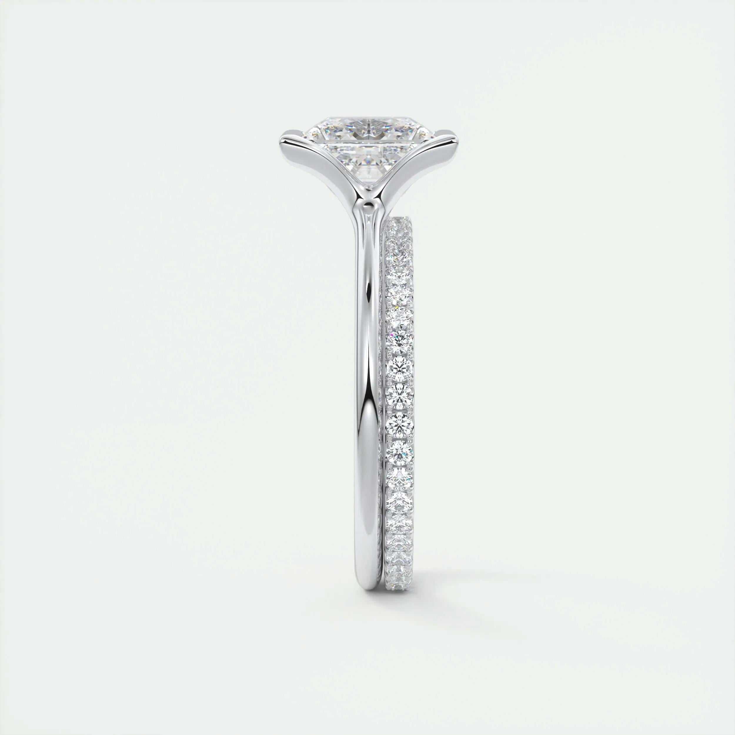 Solitaire Bezel Engagement Ring Featuring 2.08 CT Princess Moissanite 5