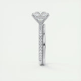 Pave Engagement Ring Featuring 2.08 CT Princess Moissanite 5