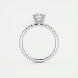1.91 CT Emerald Shape Pave Moissanite Engagement Ring 6
